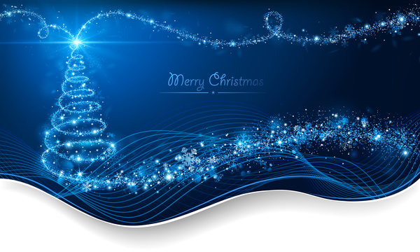 Dream christmas tree with blue xmas background vector 15  