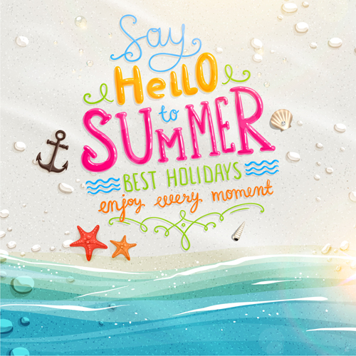Excellent summer holidays background vector 02  