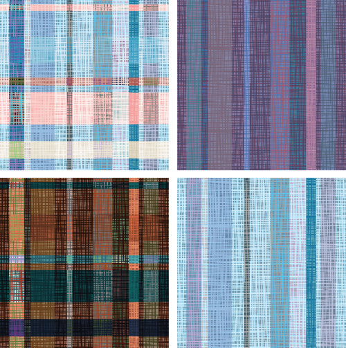 Fabric seamless patterns design set 01  