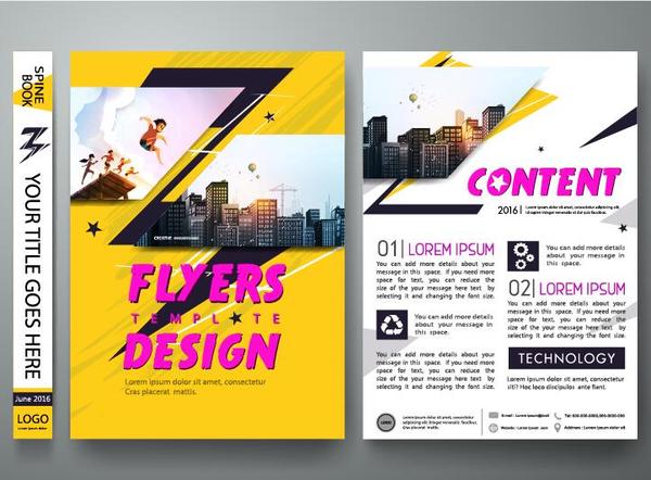 Fashion flyer with brochure cover template vector  