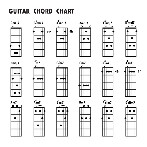 Guitar chords chart design vector 03  