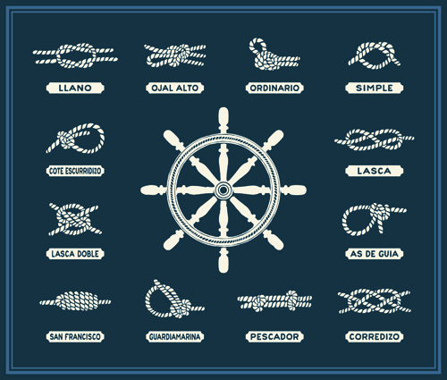 Hand drawn nautical elements vector material 05  