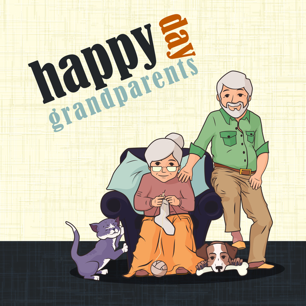 Happy day granparents vector  