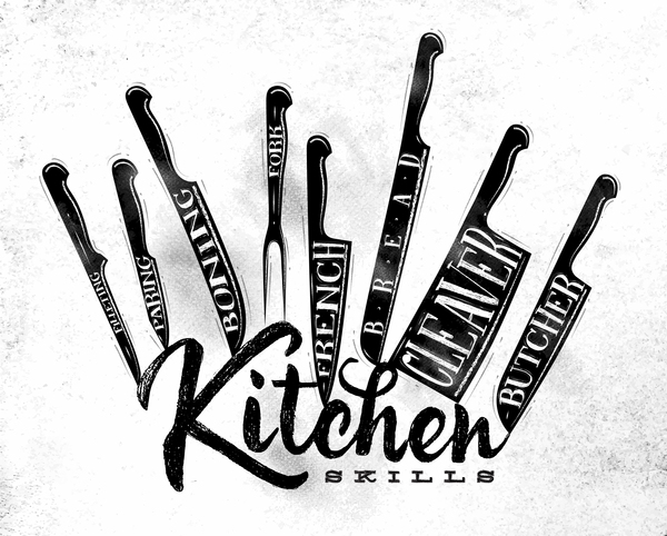 Kitchen knife poster template vector 01  