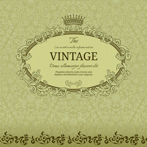 Lace with Vintage vector backgrounds 04  