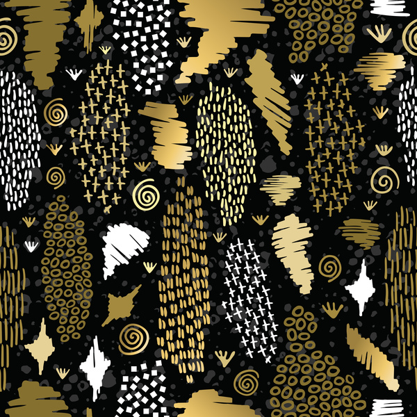 Memphis pattern gold seamless pattern vector 02  