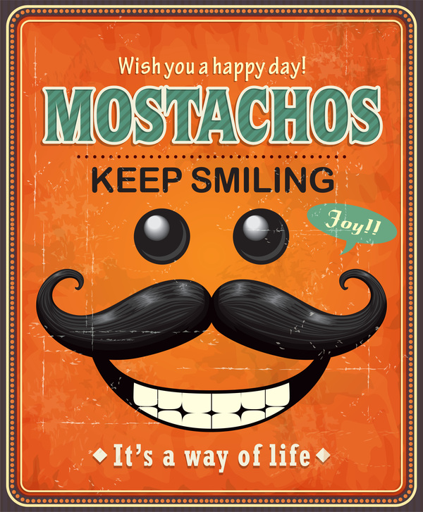 Mostachはポスターのベクトルを笑顔に保ちます  