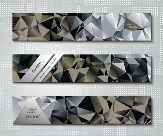 Polygonal mit Banner Schablone Vektor 10  