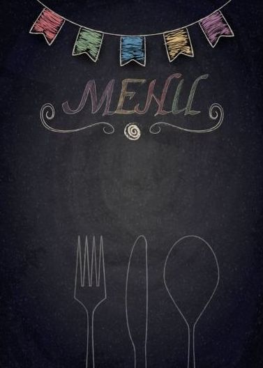 Restaurant menu met Blackboard achtergrond vector 22  