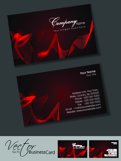 Set of Elegant Business Cards Vector 01  