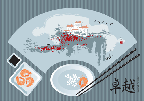 Sushi Menu cover design vector 05  