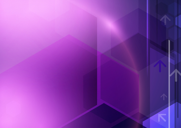 Technologie géométrique concept vecteur fond violet  