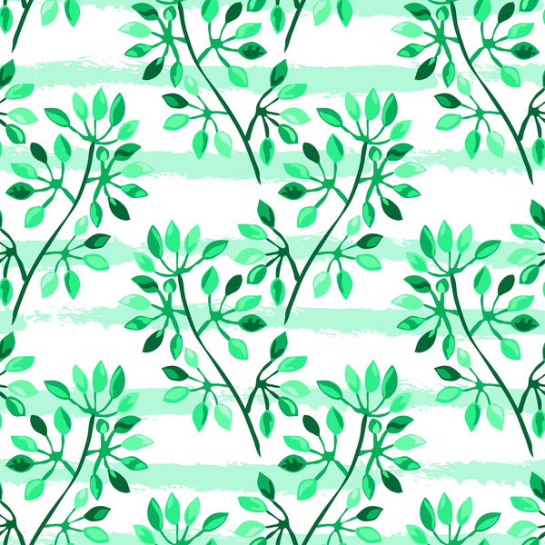 나무 가지 잎 원활한 패턴 벡터 12  