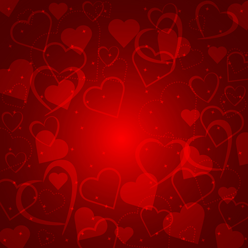 Romantic heart Valentine background free vector 04  