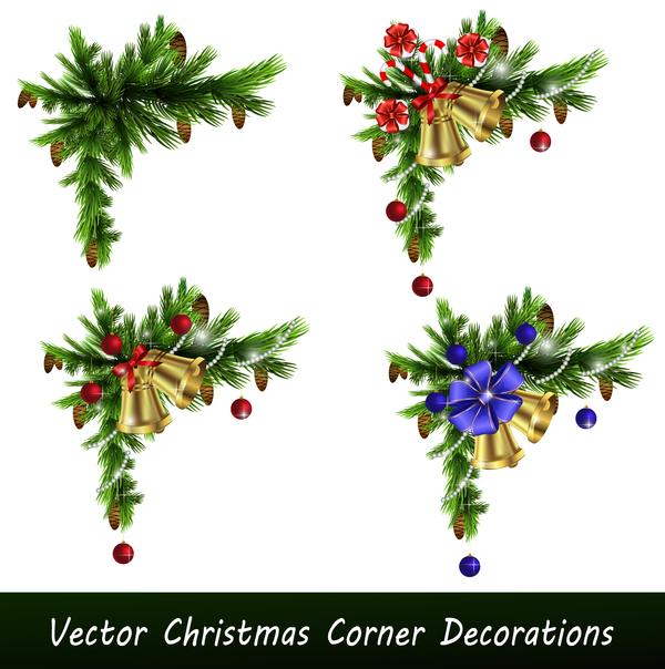 Vector christmass Corner decoratieve  