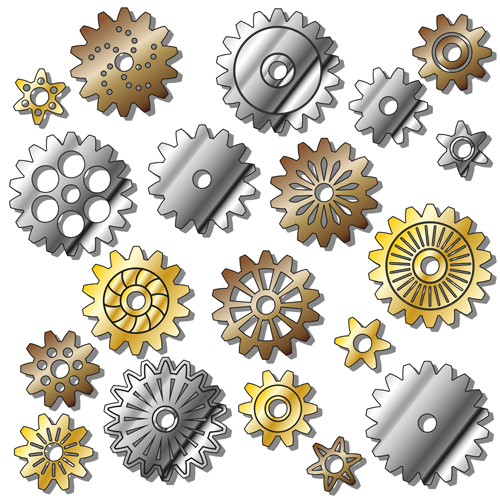 Vector gears illustration set  