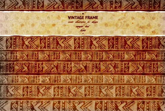 Vintage frame with scrap background vector 04  