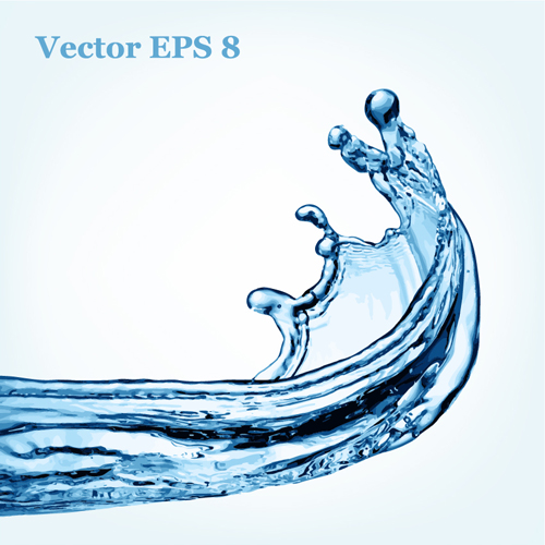 Water splash effect vector background set 07  