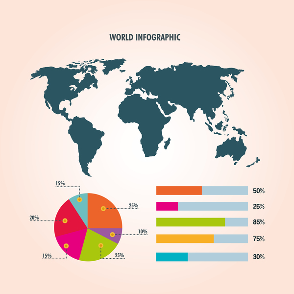 Welt-Infografik Vorlage Vektor Material 11  