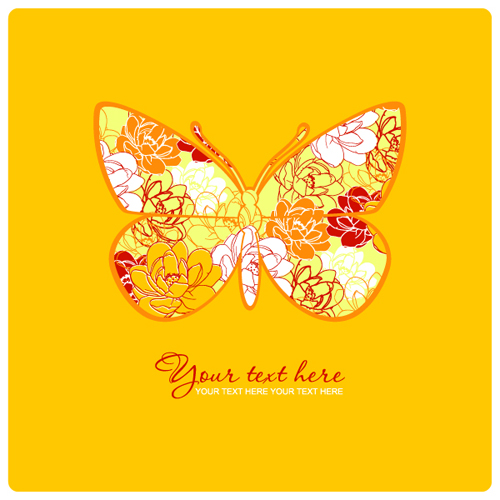 Colorful Abstract butterfly elements vector 05  