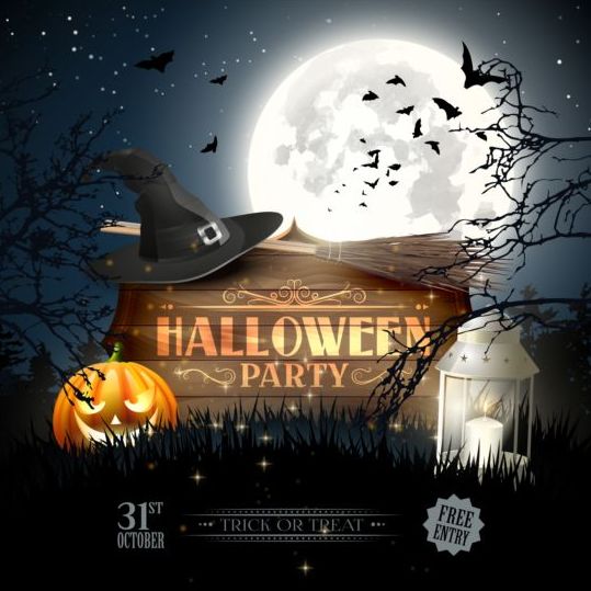 Halloween-Party-Nachtvektordesign  