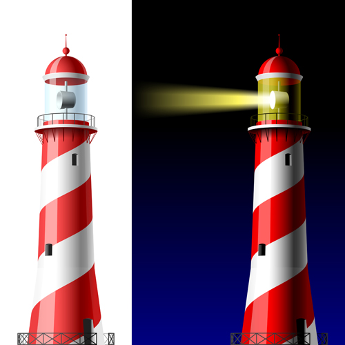 Set of Lighthouse vector material 04  