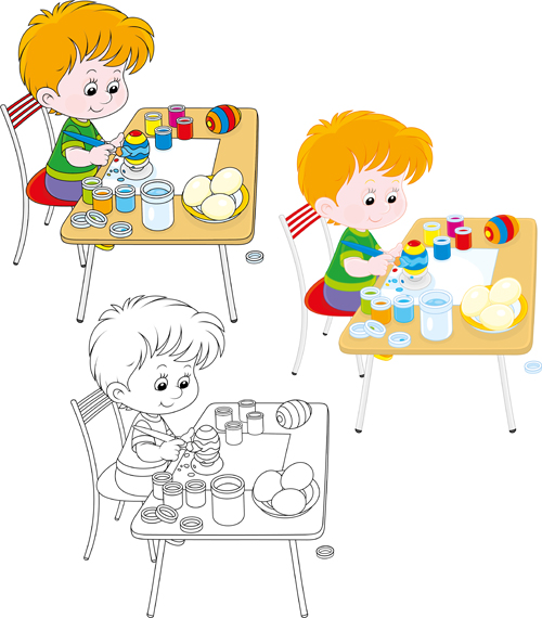 lovely children design elements vectors 03  