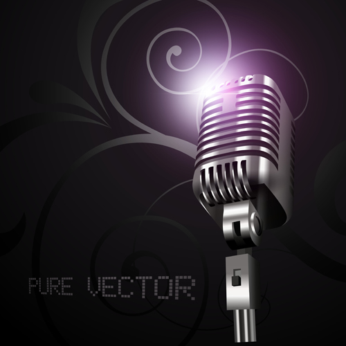 Vector set of Microphone design elements graphics 04  