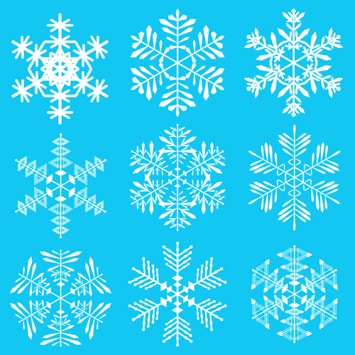 Winter Snowflakes pattern design vector graphics 03  