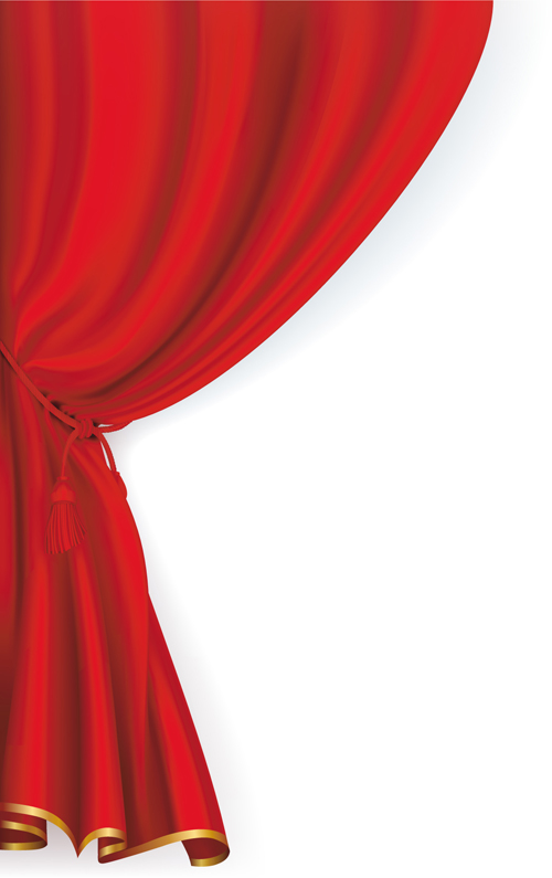 Red Stage Curtain design vector graphic 03  