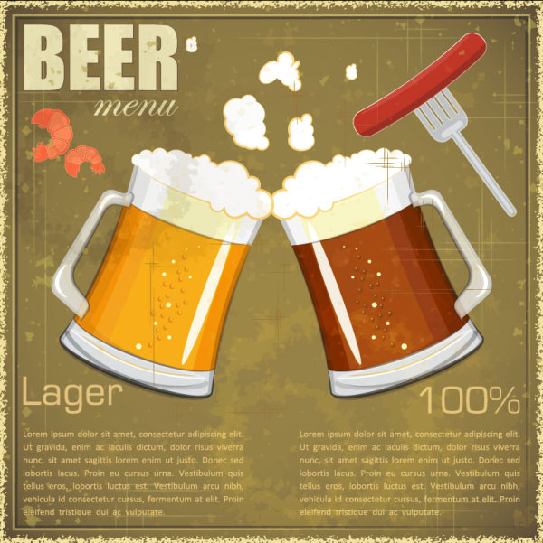 Retro beer design vector  