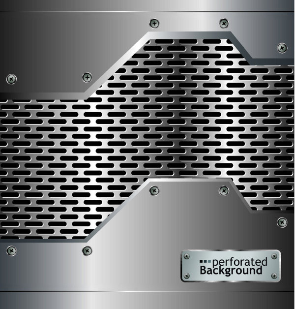 Metal perforated vector background 01  