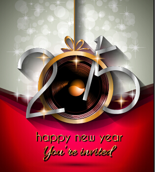 2015 new year golden ornaments background set 07  
