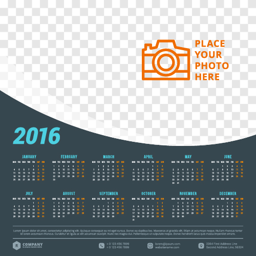2016 company calendar creative design vector 07  