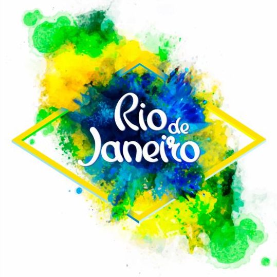 2016 Рио-де-Жанейро Олимпийский акварель фон 01  