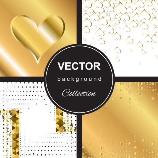 Abstract goud backgroun kunst vector set 02  