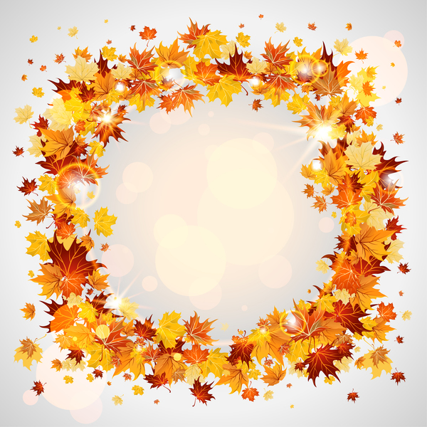 Autumn laeves frame design vector  