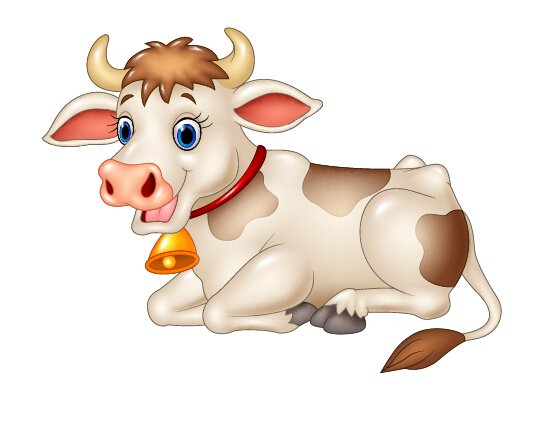 Beautiful cow cartoon vector  