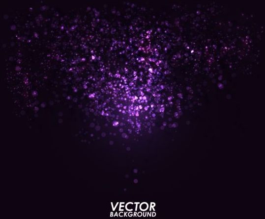 Чёрный фон с вектором фиолетовых световых точек  