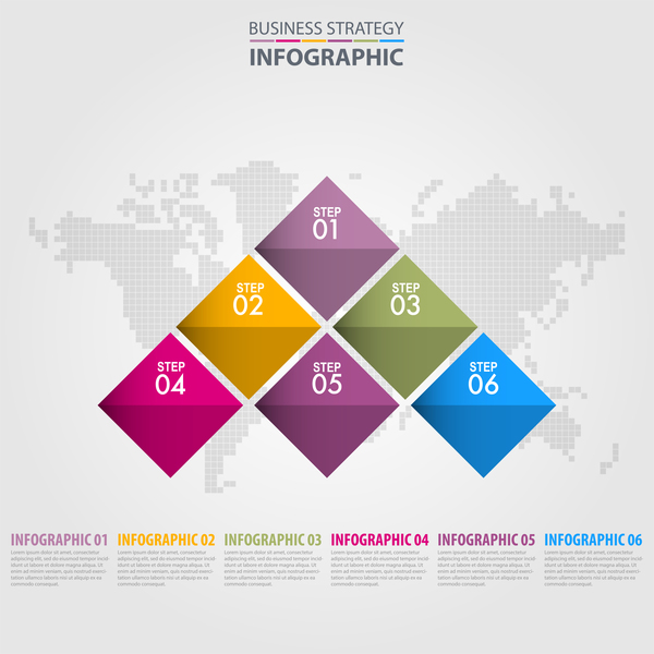 Infographic Schablonenvektor 14 der Geschäftsstrategie  