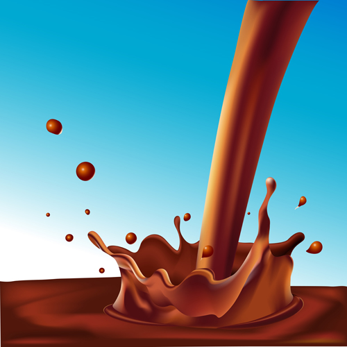 Chocolate milk splashes vector design 02  
