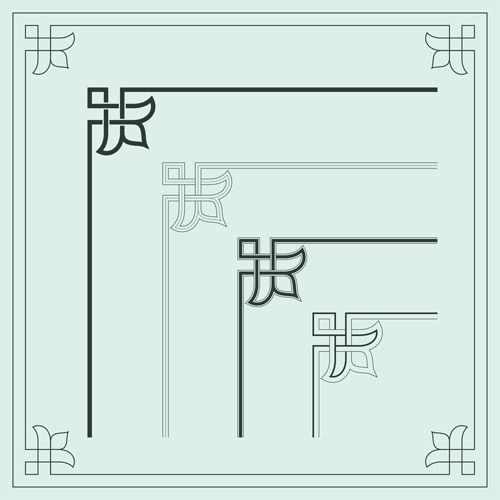Corner ornament chinese styles vector 13  