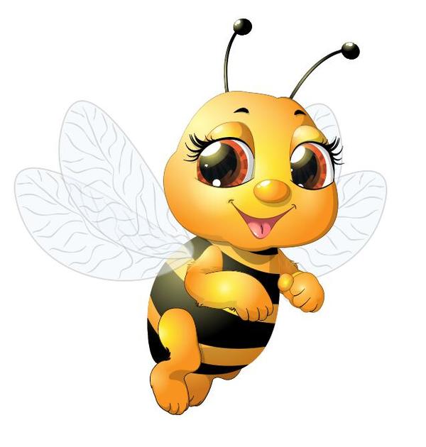 Dessin animé mignon abeille bébé vecteur 01  