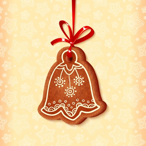 Cute cookie christmas ornament vector 04  