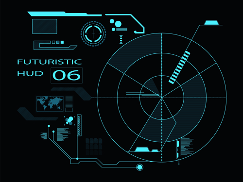 Dark blue futuristic concept background vector 03  