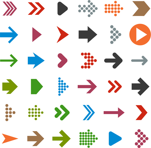 Different arrows logos vector material 02  