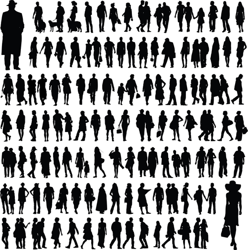 Different people silhouettes creative design  