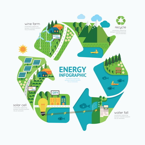 Infographic Vektor 02 des Energiegeschäfts  