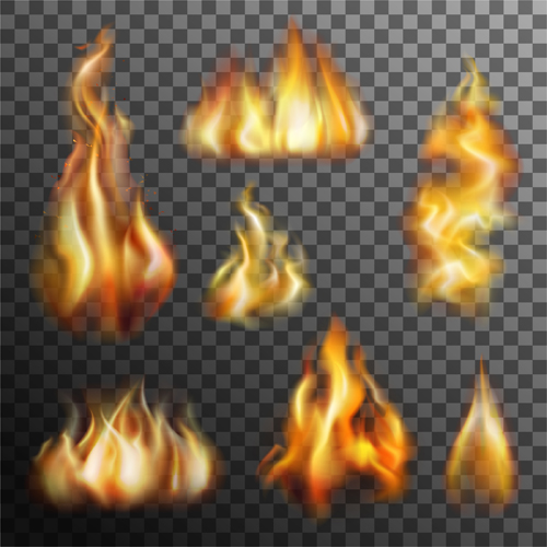 Flame illustration set vector 01  