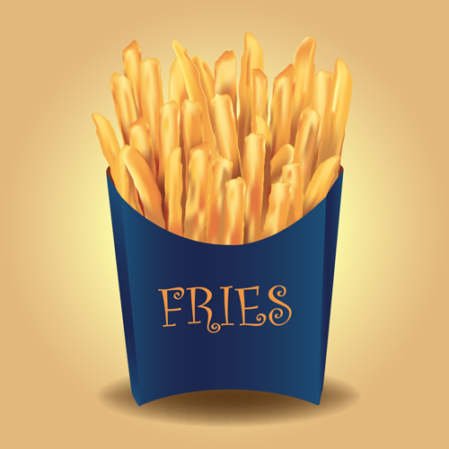 French fries creative vector 01  